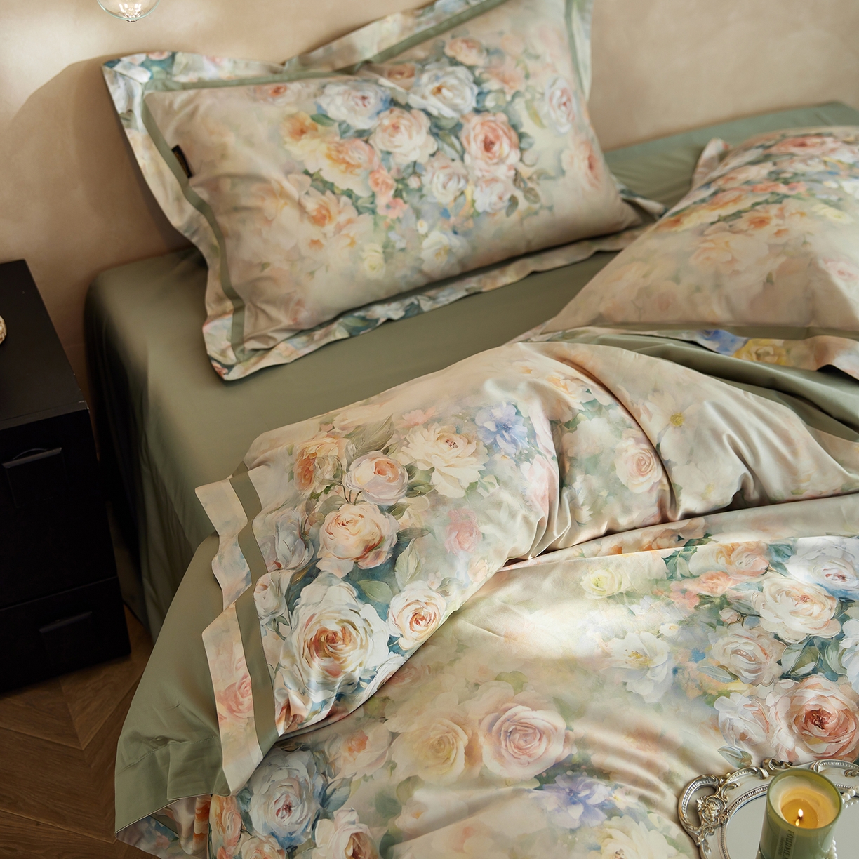 91家纺网 家纺一手货源 找家纺 轩和家居 2025新款70SA类轻奢长绒棉纯棉花四件套正品YKK拉链+精品做工 第一组 风沐