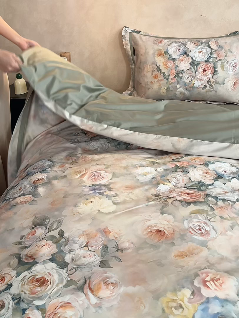 91家纺网 家纺一手货源 找家纺 轩和家居 2025新款70SA类轻奢长绒棉纯棉花四件套正品YKK拉链+精品做工 第一组 风沐