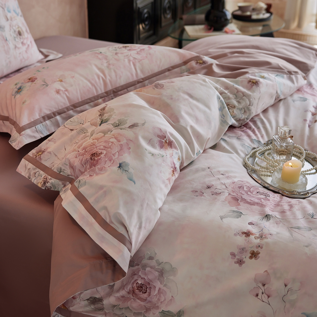 91家纺网 家纺一手货源 找家纺 轩和家居 2025新款70SA类轻奢长绒棉纯棉花四件套正品YKK拉链+精品做工 第一组 花织