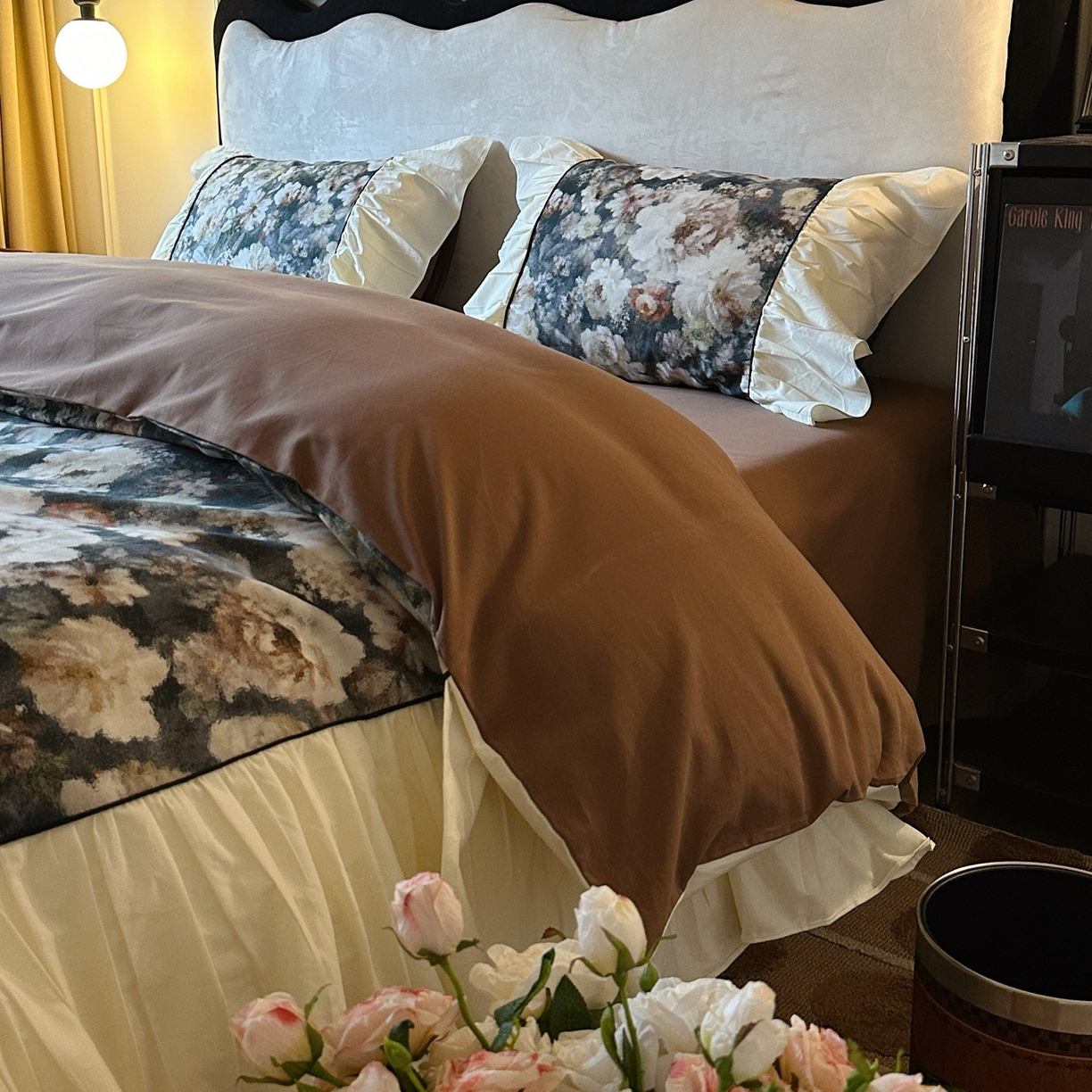 91家纺网 家纺一手货源 找家纺 曼布缇 2025新款100s法式加厚全棉纯棉磨毛四件套-馥郁 馥郁-绿咖