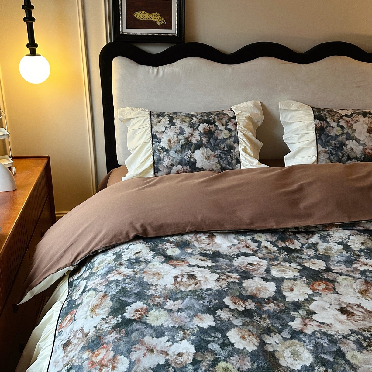 91家纺网 家纺一手货源 找家纺 曼布缇 2025新款100s法式加厚全棉纯棉磨毛四件套-馥郁 馥郁-绿咖