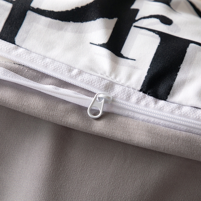 91家纺网 家纺一手货源 找家纺 摩卡（乐趣） 2025新款现代简约四季棉四季款四件套 黑白迪