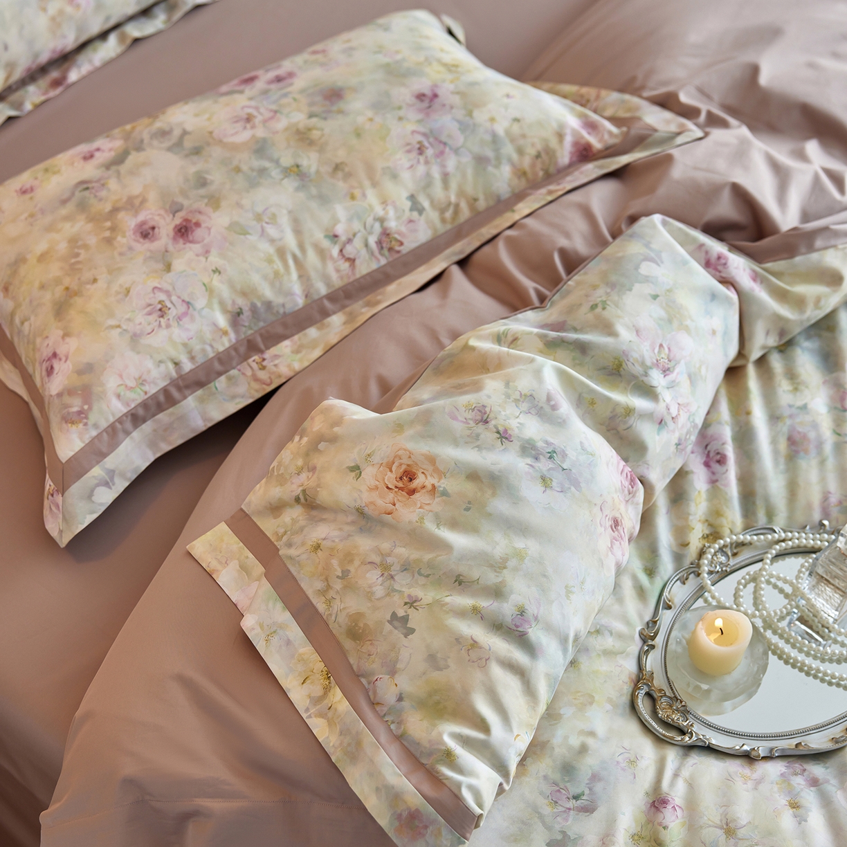 91家纺网 家纺一手货源 找家纺 轩和家居 2025新款70SA类轻奢长绒棉纯棉花四件套正品YKK拉链+精品做工 第一组 馨月