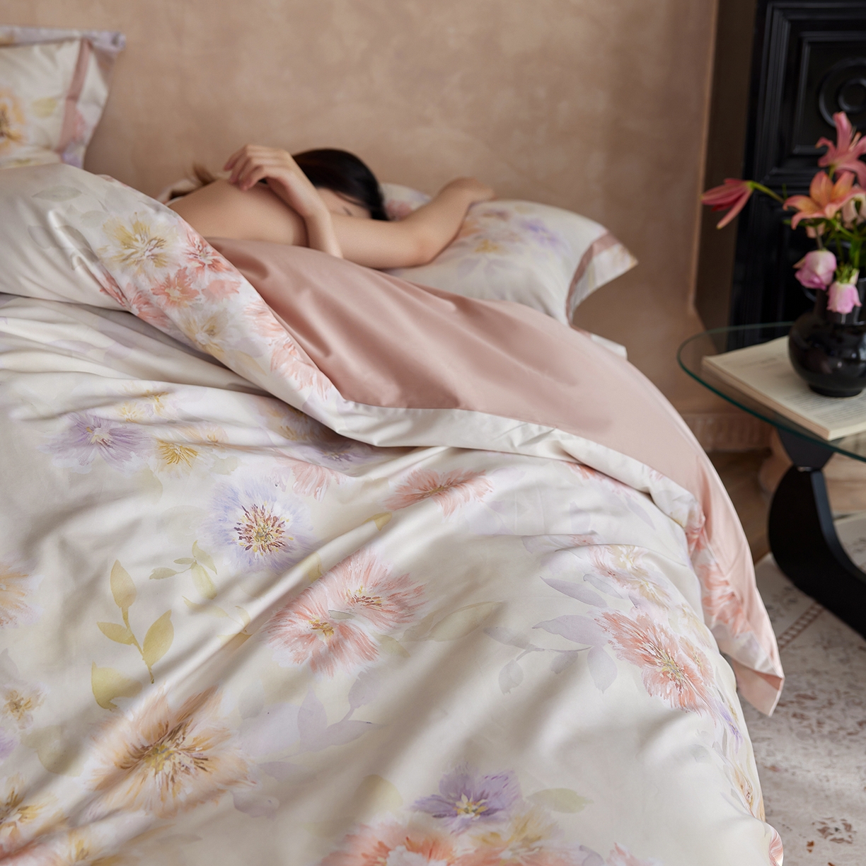 91家纺网 家纺一手货源 找家纺 轩和家居 2025新款70SA类轻奢长绒棉纯棉花四件套正品YKK拉链+精品做工 第一组 烟洛