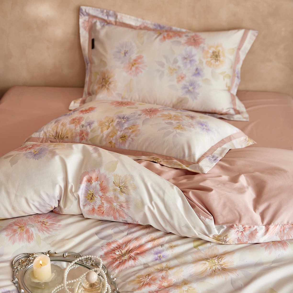 91家纺网 家纺一手货源 找家纺 轩和家居 2025新款70SA类轻奢长绒棉纯棉花四件套正品YKK拉链+精品做工 第一组 烟洛