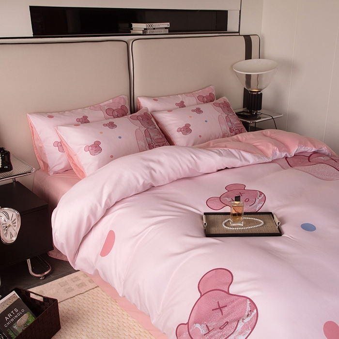 91家纺网 家纺一手货源 找家纺 摩卡（乐趣） 2025新款现代简约四季棉四季款四件套 流沙