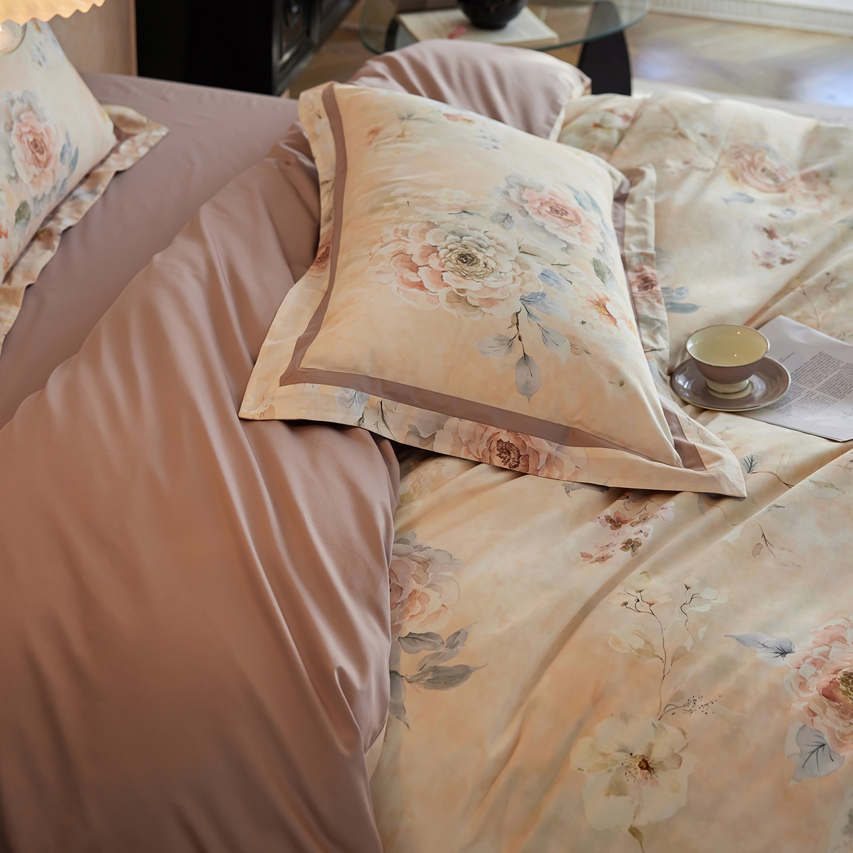 91家纺网 家纺一手货源 找家纺 轩和家居 2025新款70SA类轻奢长绒棉纯棉花四件套正品YKK拉链+精品做工 第一组 云裳