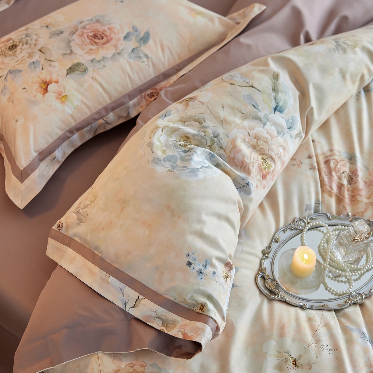 91家纺网 家纺一手货源 找家纺 轩和家居 2025新款70SA类轻奢长绒棉纯棉花四件套正品YKK拉链+精品做工 第一组 云裳