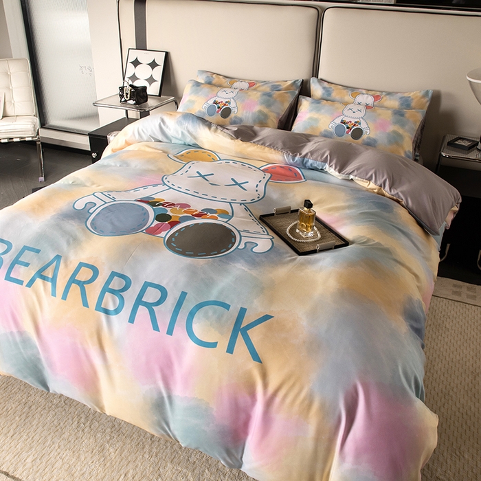 91家纺网 家纺一手货源 找家纺 摩卡（乐趣） 2025新款现代简约四季棉四季款四件套 七彩熊