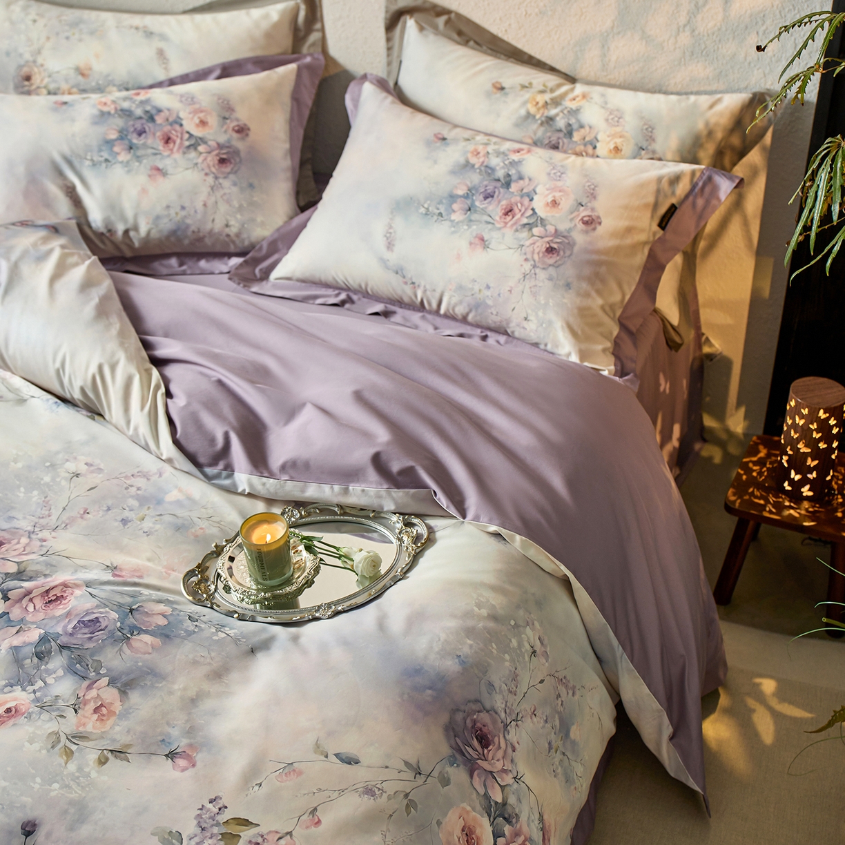 91家纺网 家纺一手货源 找家纺 轩和家居 2025新款70SA类轻奢长绒棉纯棉花四件套正品YKK拉链+精品做工 第一组 漫步花庭