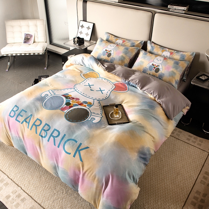 91家纺网 家纺一手货源 找家纺 摩卡（乐趣） 2025新款现代简约四季棉四季款四件套 七彩熊