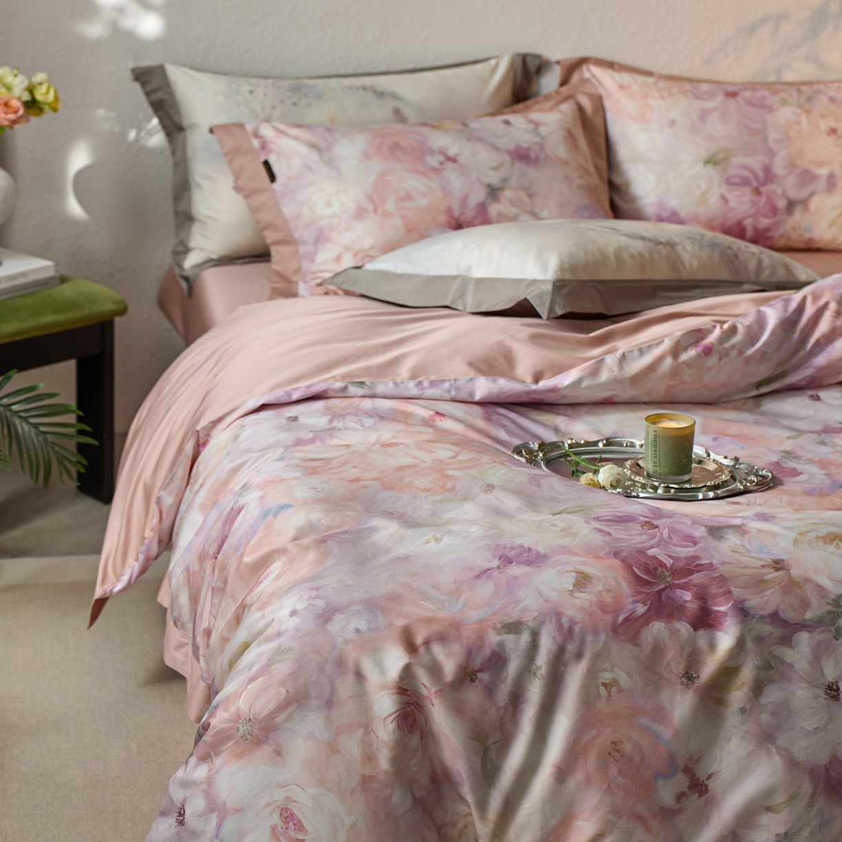 91家纺网 家纺一手货源 找家纺 轩和家居 2025新款70SA类轻奢长绒棉纯棉花四件套正品YKK拉链+精品做工 第一组 伊犁花甸