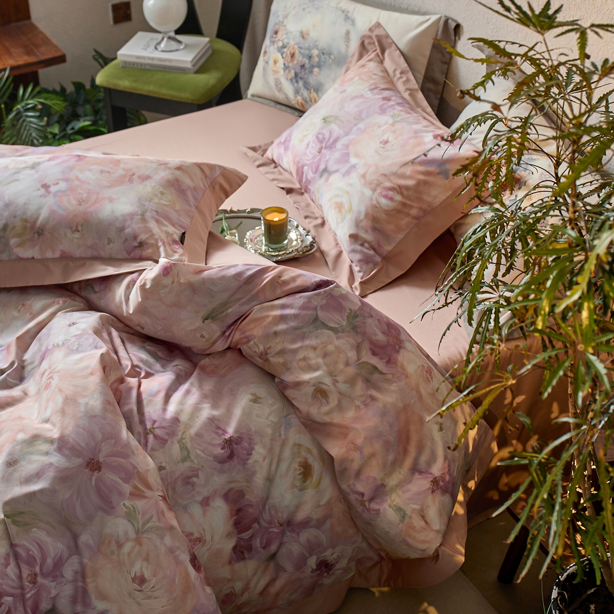 91家纺网 家纺一手货源 找家纺 轩和家居 2025新款70SA类轻奢长绒棉纯棉花四件套正品YKK拉链+精品做工 第一组 伊犁花甸