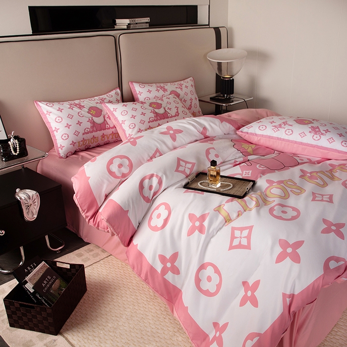 91家纺网 家纺一手货源 找家纺 摩卡（乐趣） 2025新款现代简约四季棉四季款四件套 太阳花粉