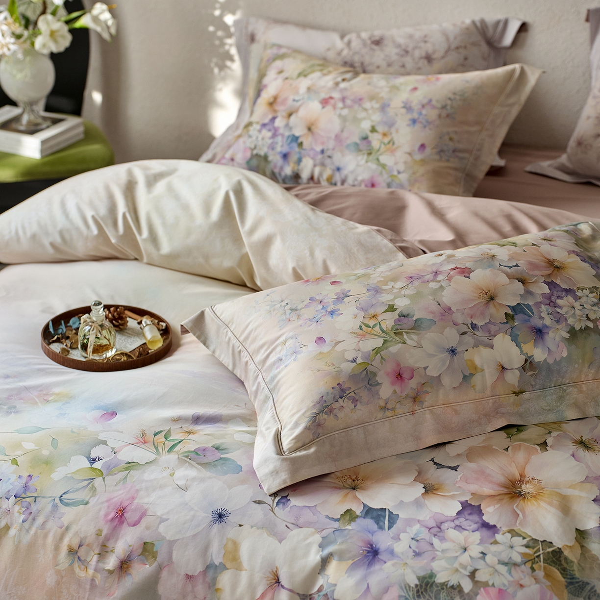 91家纺网 家纺一手货源 找家纺 轩和家居 2025新款70SA类轻奢长绒棉纯棉花四件套正品YKK拉链+精品做工 第一组 安娜花园