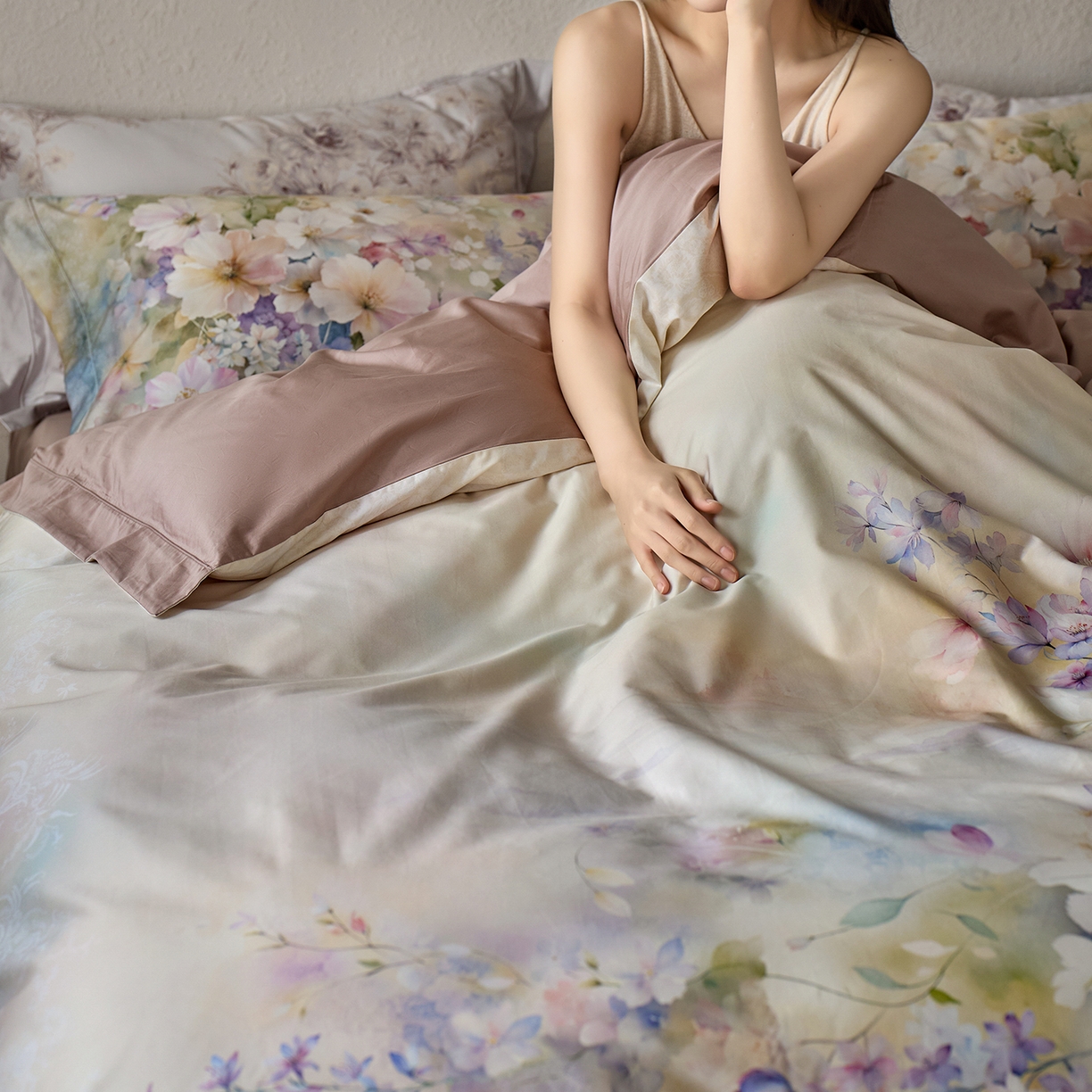 91家纺网 家纺一手货源 找家纺 轩和家居 2025新款70SA类轻奢长绒棉纯棉花四件套正品YKK拉链+精品做工 第一组 安娜花园