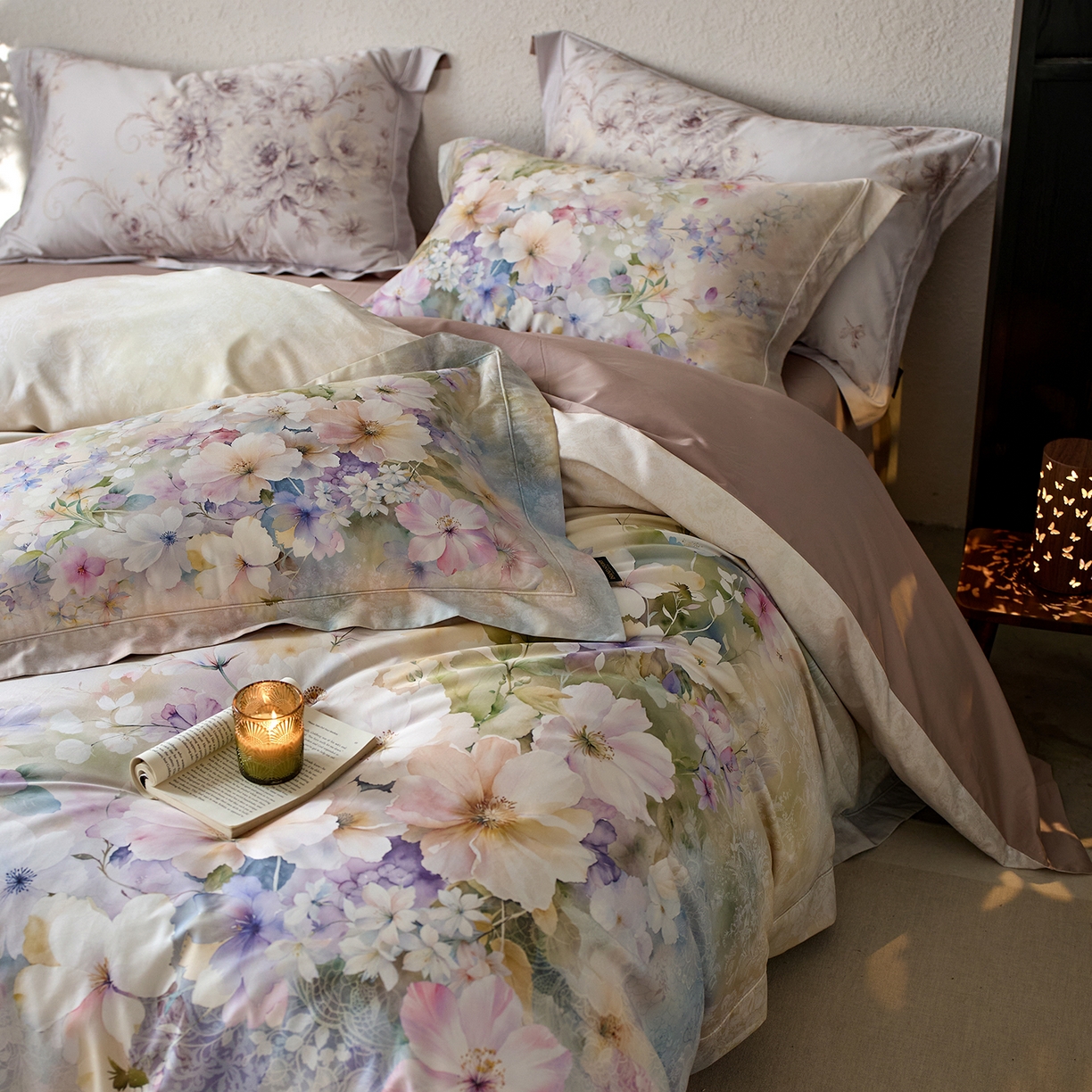 91家纺网 家纺一手货源 找家纺 轩和家居 2025新款70SA类轻奢长绒棉纯棉花四件套正品YKK拉链+精品做工 第一组 安娜花园