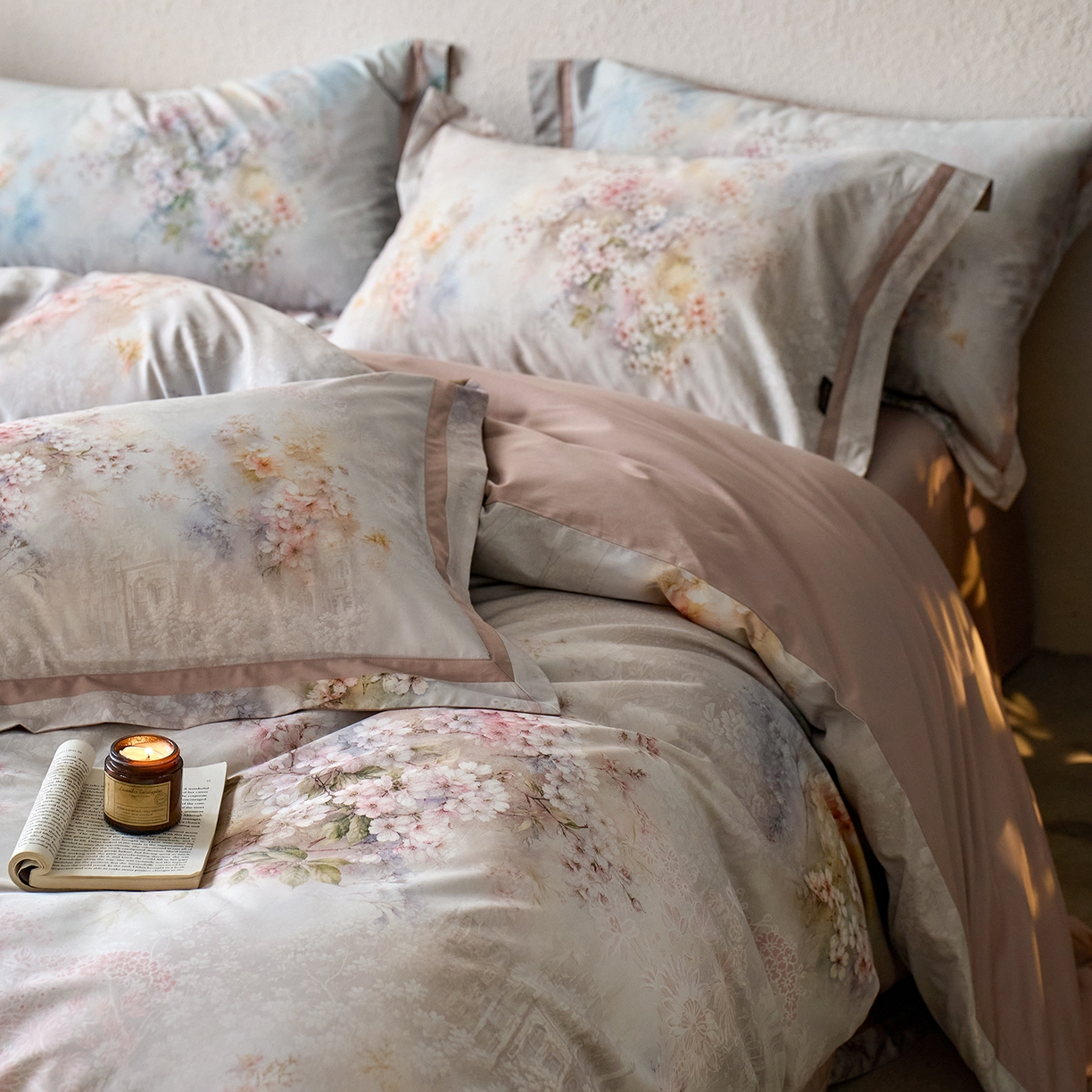 91家纺网 家纺一手货源 找家纺 轩和家居 2025新款70SA类轻奢长绒棉纯棉花四件套正品YKK拉链+精品做工 第一组 花序诗人