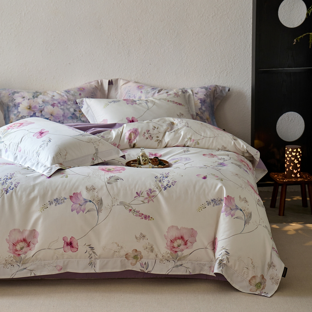 91家纺网 家纺一手货源 找家纺 轩和家居 2025新款70SA类轻奢长绒棉纯棉花四件套正品YKK拉链+精品做工 第一组 简素花时