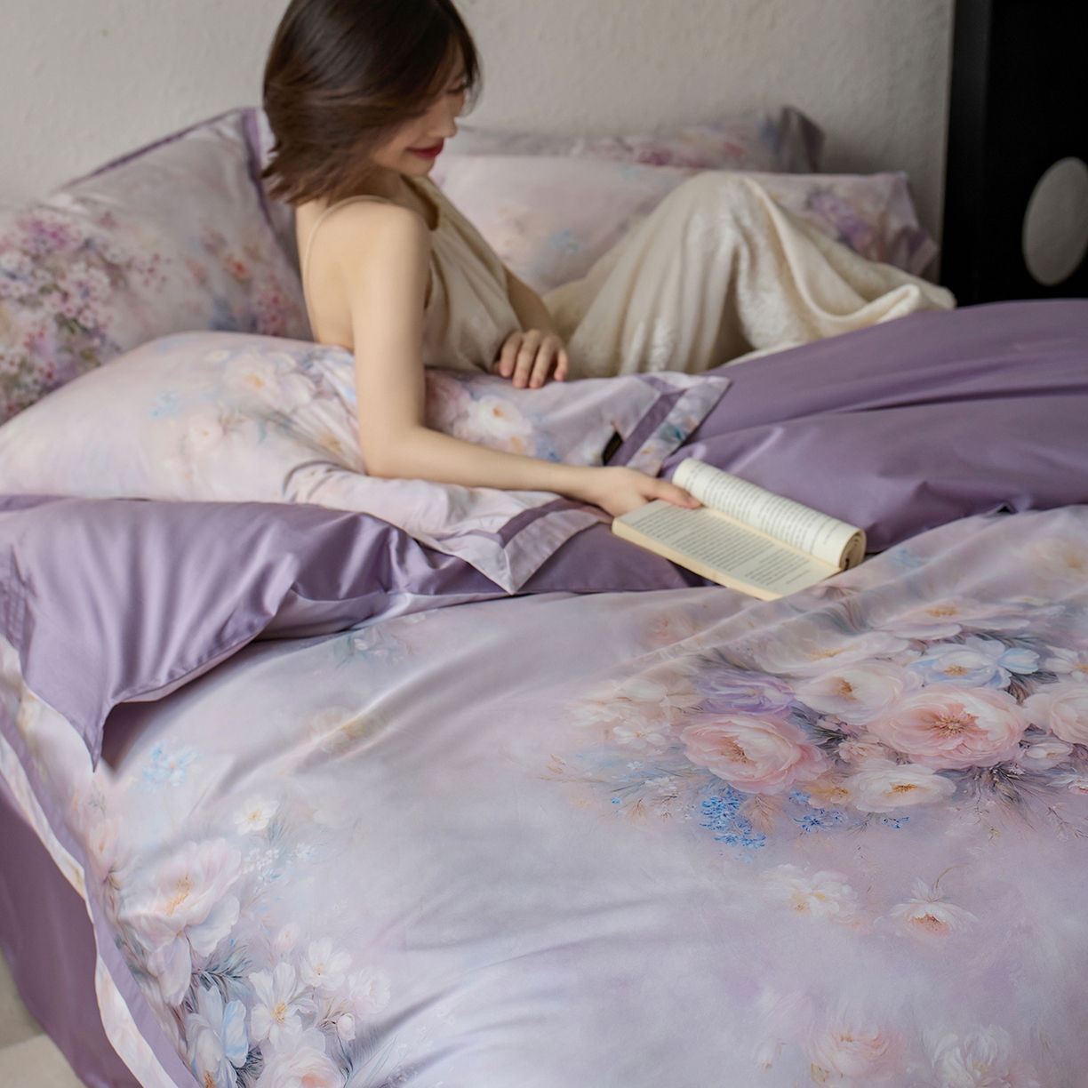 91家纺网 家纺一手货源 找家纺 轩和家居 2025新款70SA类轻奢长绒棉纯棉花四件套正品YKK拉链+精品做工 第一组 罗浮庄园