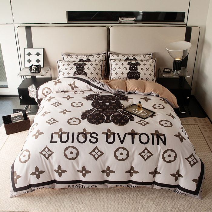 摩卡（乐趣） 2025新款现代简约四季棉四季款四件套 熊仔咖