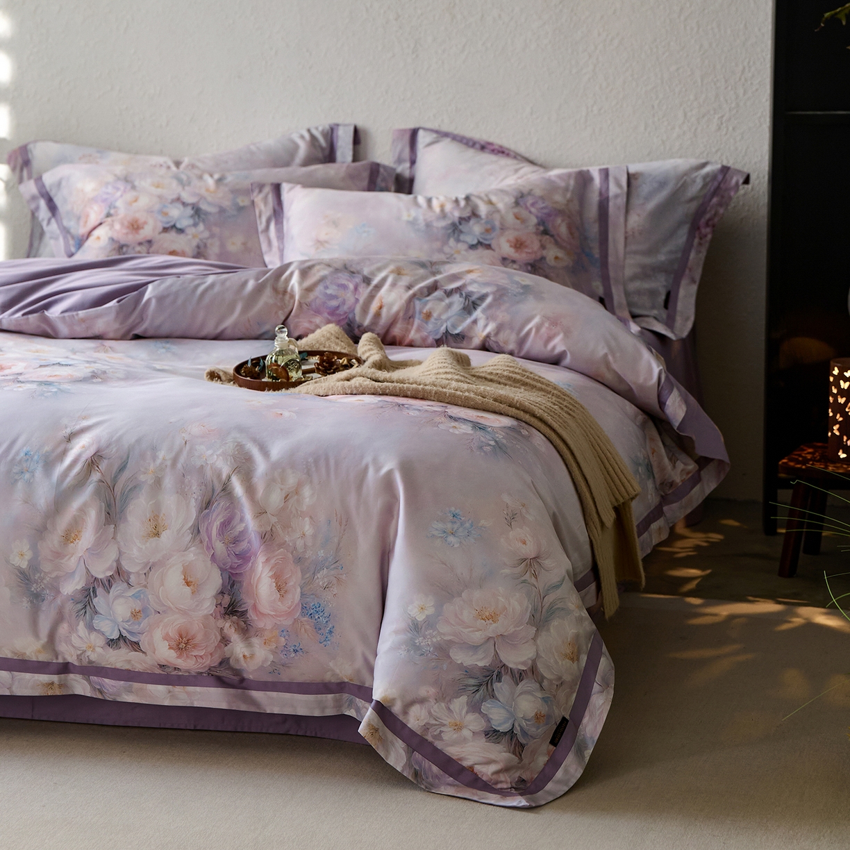 91家纺网 家纺一手货源 找家纺 轩和家居 2025新款70SA类轻奢长绒棉纯棉花四件套正品YKK拉链+精品做工 第一组 罗浮庄园