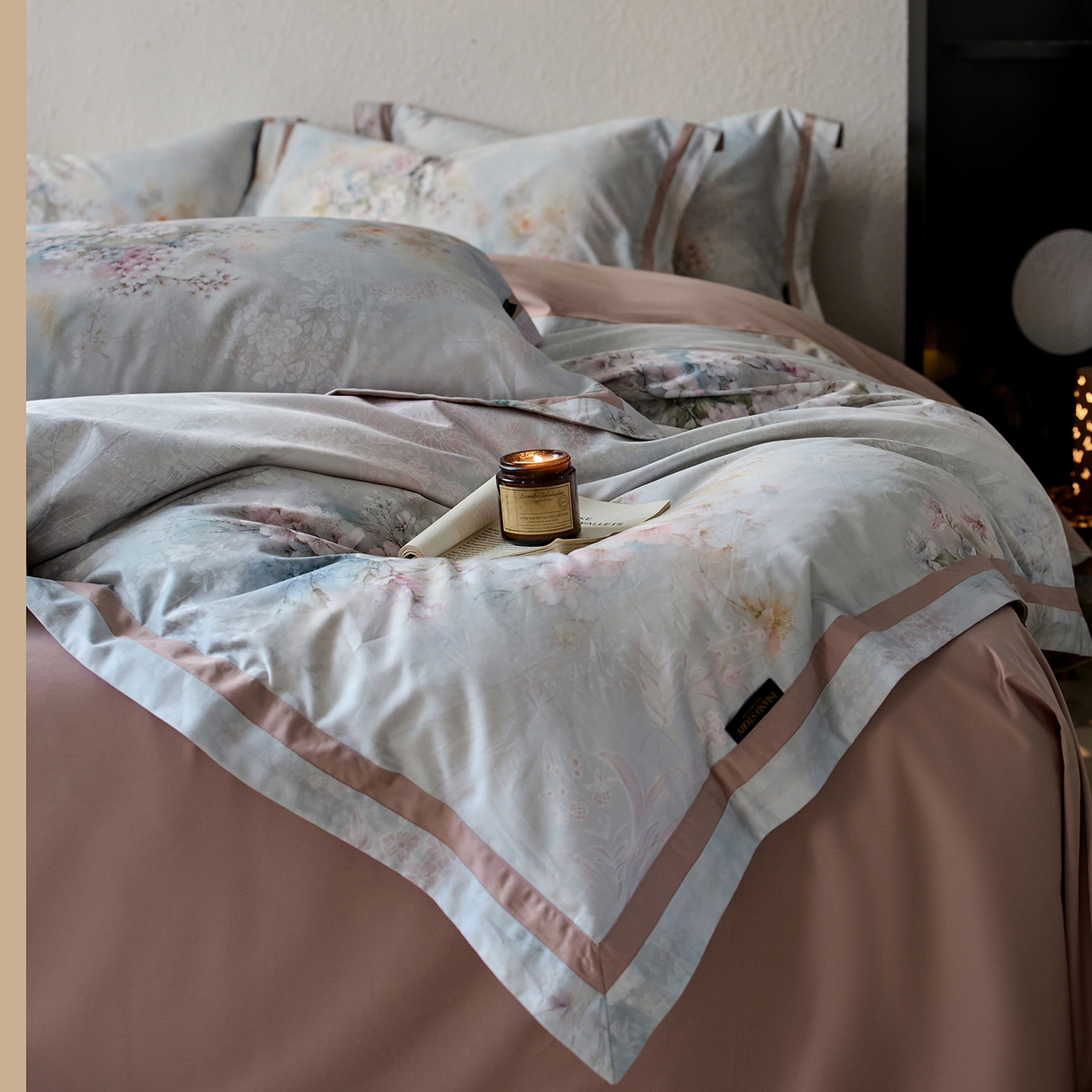 91家纺网 家纺一手货源 找家纺 轩和家居 2025新款70SA类轻奢长绒棉纯棉花四件套正品YKK拉链+精品做工 第一组 绿野花颂