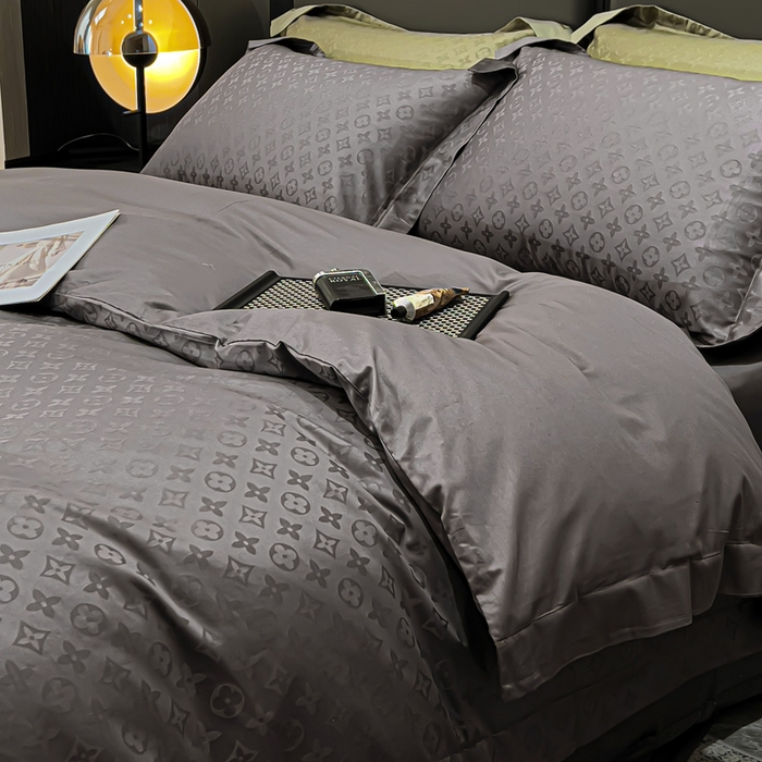 91家纺网 家纺一手货源 找家纺 （总）金昱纺 2025新款50双股100支长绒棉贡缎提花高定四件套