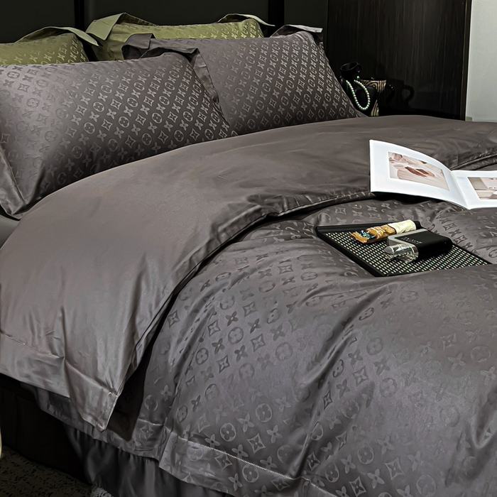 91家纺网 家纺一手货源 找家纺 （总）金昱纺 2025新款50双股100支长绒棉贡缎提花高定四件套