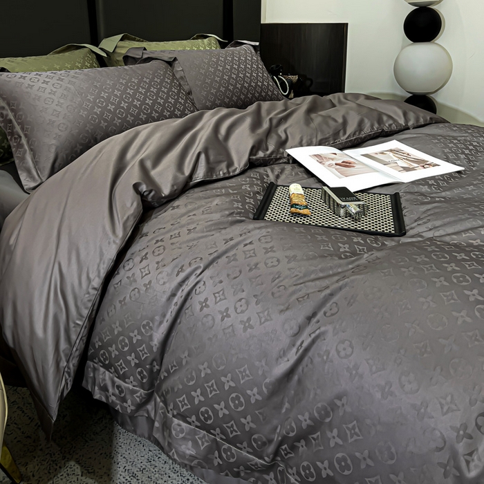 91家纺网 家纺一手货源 找家纺 （总）金昱纺 2025新款50双股100支长绒棉贡缎提花高定四件套