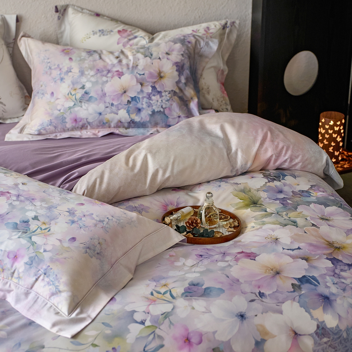 91家纺网 家纺一手货源 找家纺 轩和家居 2025新款70SA类轻奢长绒棉纯棉花四件套正品YKK拉链+精品做工 第一组 若影花梦