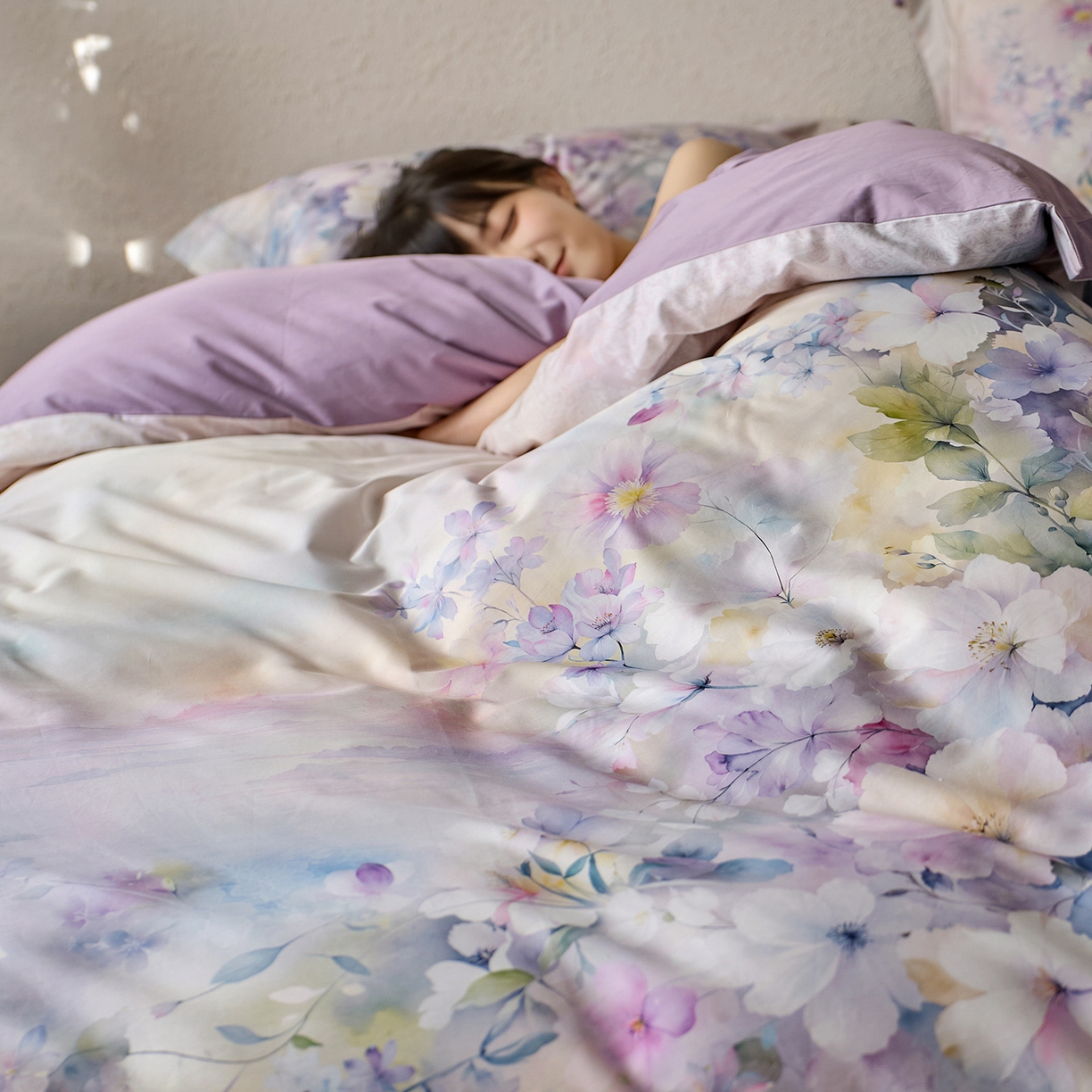 91家纺网 家纺一手货源 找家纺 轩和家居 2025新款70SA类轻奢长绒棉纯棉花四件套正品YKK拉链+精品做工 第一组 若影花梦