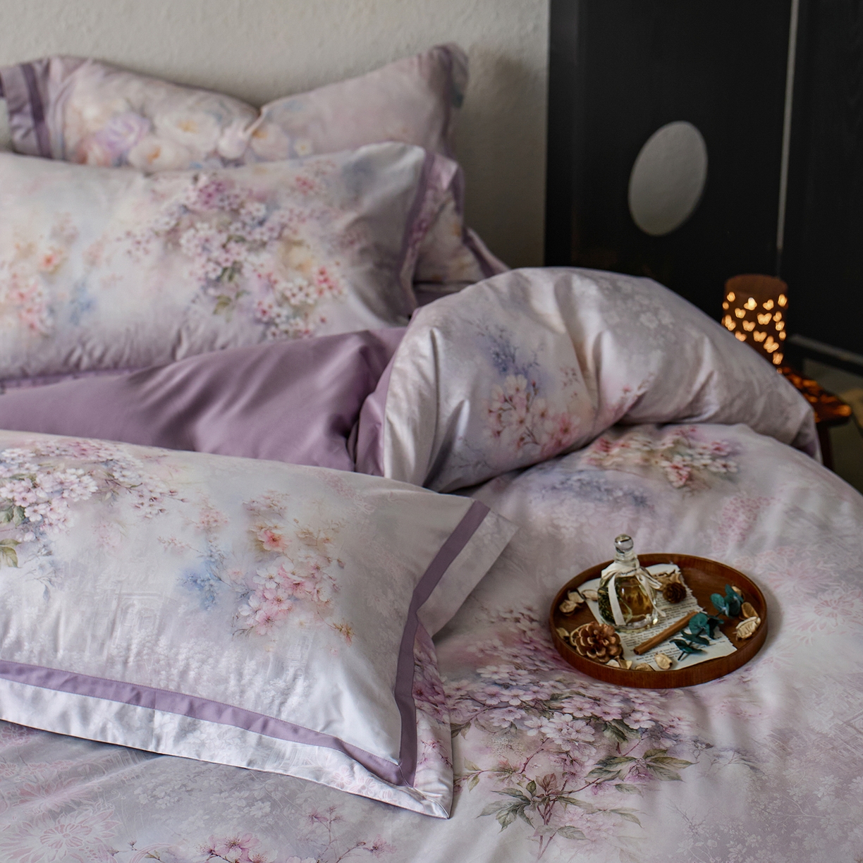 91家纺网 家纺一手货源 找家纺 轩和家居 2025新款70SA类轻奢长绒棉纯棉花四件套正品YKK拉链+精品做工 第一组 水墨花园