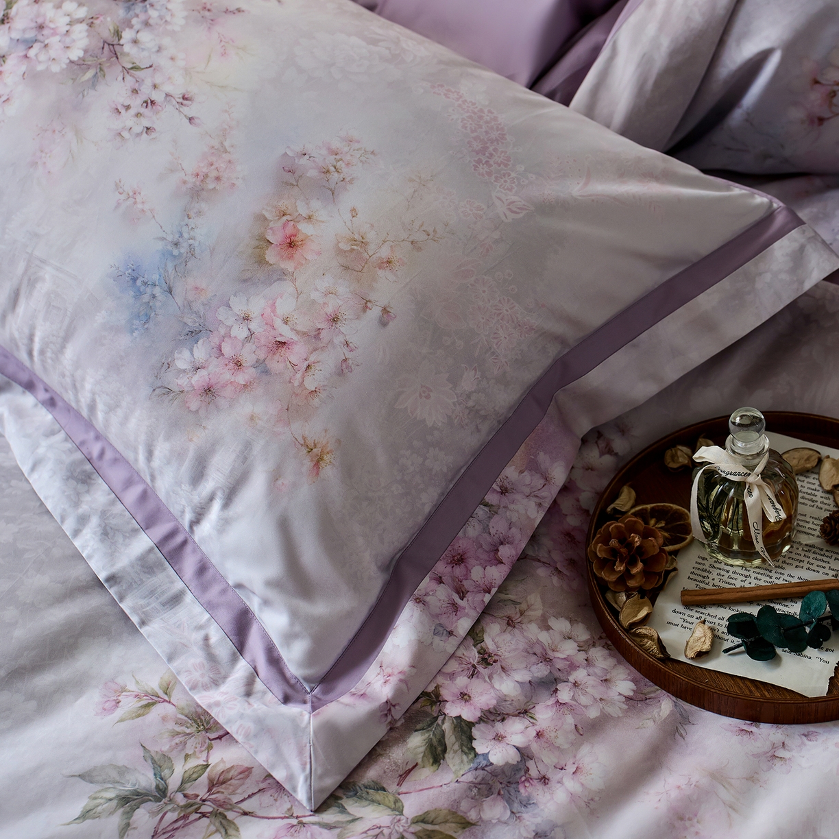 91家纺网 家纺一手货源 找家纺 轩和家居 2025新款70SA类轻奢长绒棉纯棉花四件套正品YKK拉链+精品做工 第一组 水墨花园