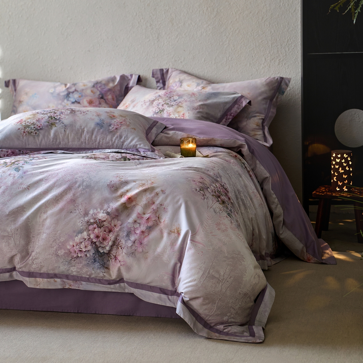 91家纺网 家纺一手货源 找家纺 轩和家居 2025新款70SA类轻奢长绒棉纯棉花四件套正品YKK拉链+精品做工 第一组 水墨花园