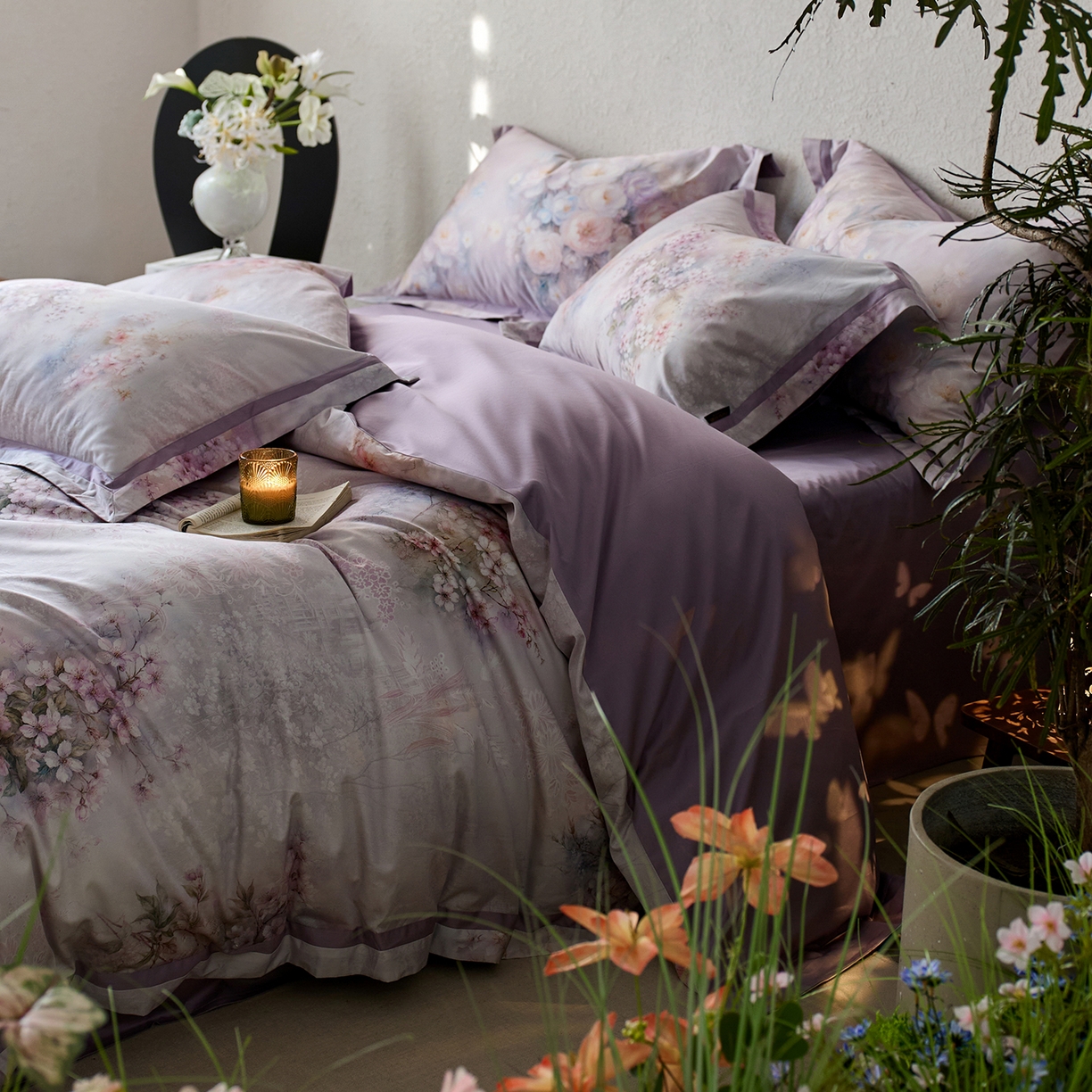 91家纺网 家纺一手货源 找家纺 轩和家居 2025新款70SA类轻奢长绒棉纯棉花四件套正品YKK拉链+精品做工 第一组 水墨花园