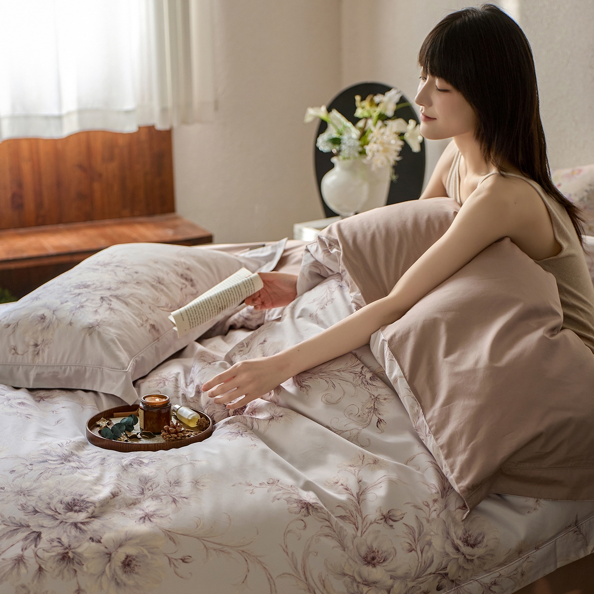 91家纺网 家纺一手货源 找家纺 轩和家居 2025新款70SA类轻奢长绒棉纯棉花四件套正品YKK拉链+精品做工 第一组 月光舞曲