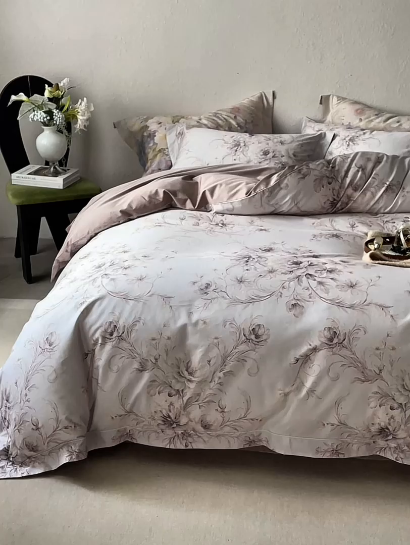 91家纺网 家纺一手货源 找家纺 轩和家居 2025新款70SA类轻奢长绒棉纯棉花四件套正品YKK拉链+精品做工 第一组 月光舞曲