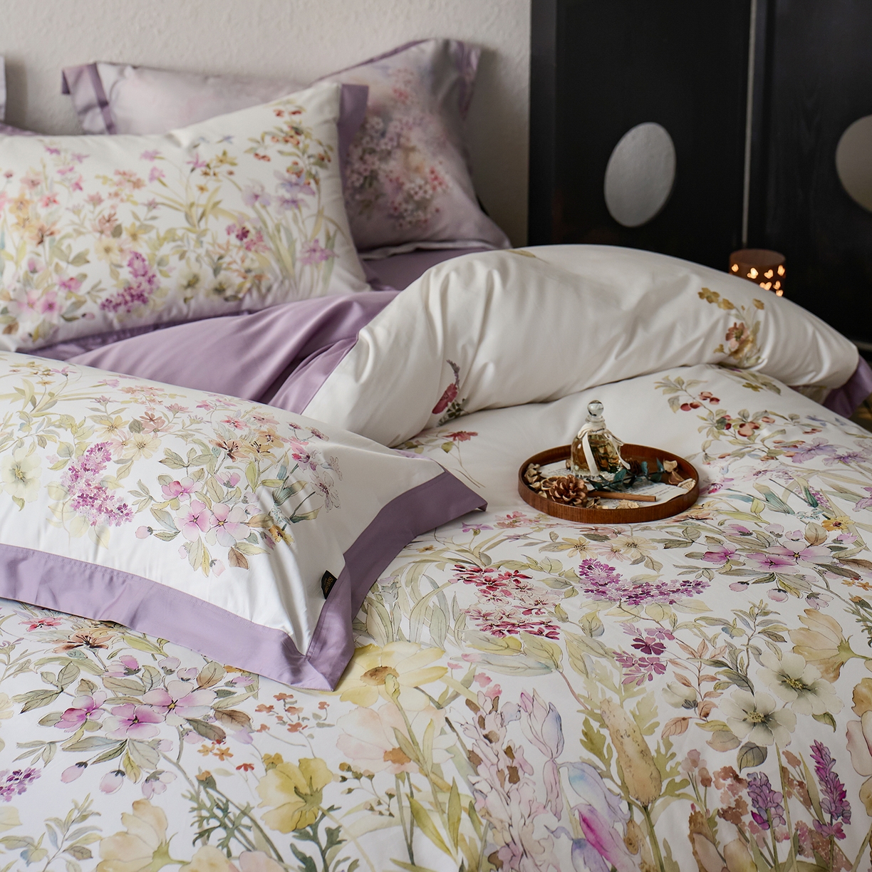 91家纺网 家纺一手货源 找家纺 轩和家居 2025新款70SA类轻奢长绒棉纯棉花四件套正品YKK拉链+精品做工 第一组 云雾晨曦