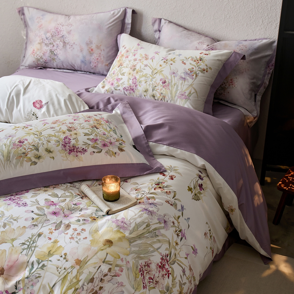 91家纺网 家纺一手货源 找家纺 轩和家居 2025新款70SA类轻奢长绒棉纯棉花四件套正品YKK拉链+精品做工 第一组 云雾晨曦