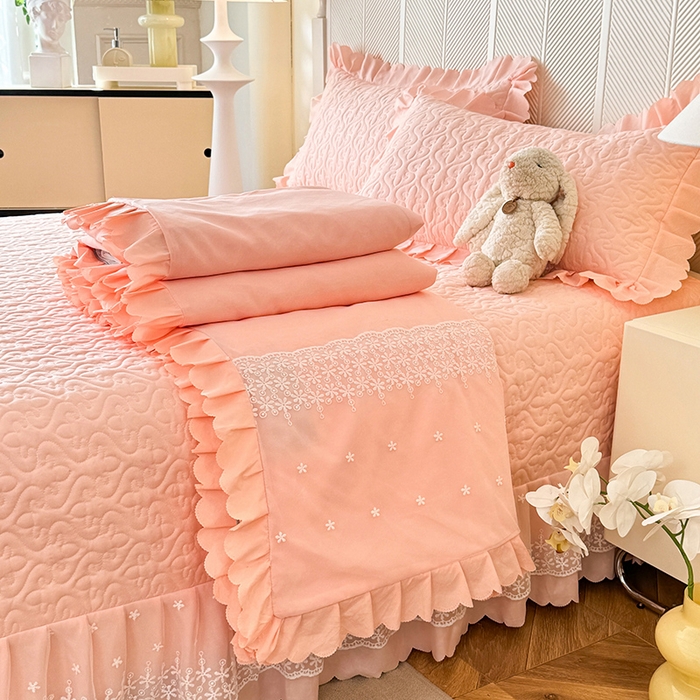 （总）后庭寝室 2025新款法式公主风亲肤床盖四件套-满天星系列