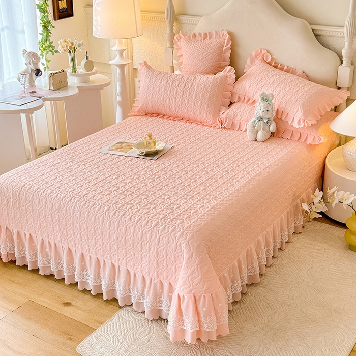 91家纺网 家纺一手货源 找家纺 （总）后庭寝室 2025新款法式公主风亲肤床盖四件套-满天星系列