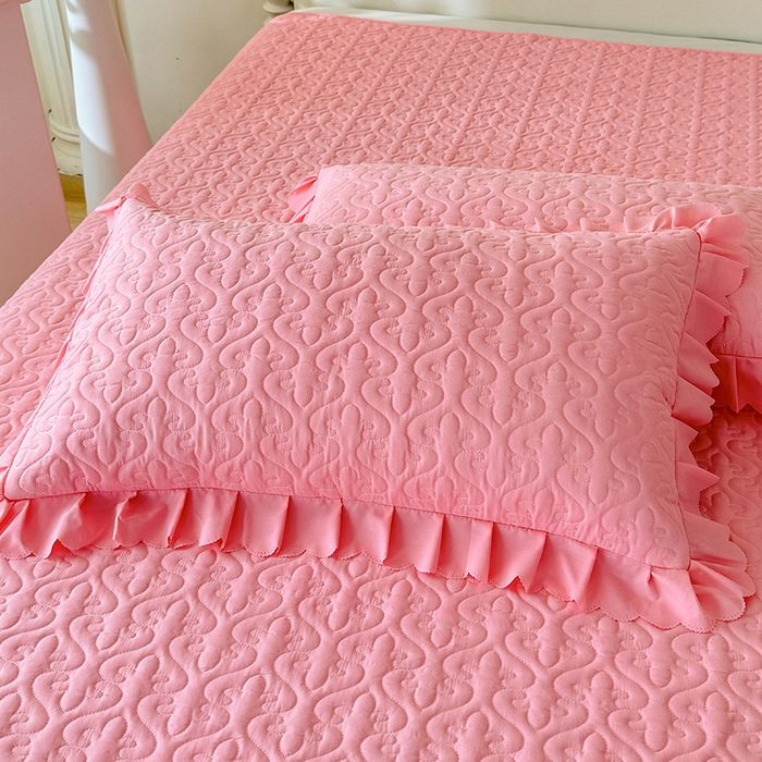 91家纺网 家纺一手货源 找家纺 后庭寝室 2025新款法式公主风亲肤床盖四件套-满天星系列 满天星-粉玉