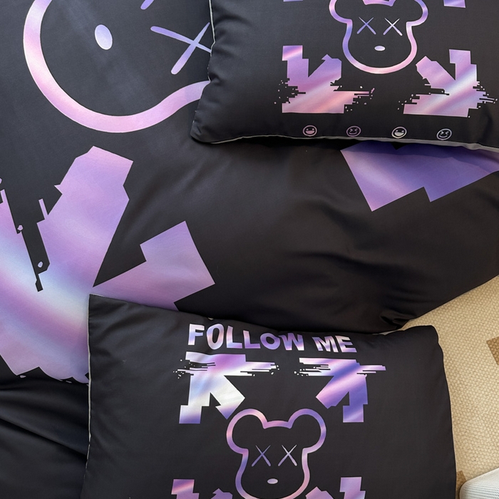 91家纺网 家纺一手货源 找家纺 摩卡（乐趣） 2025新款现代简约网红款四季棉四件套 电机熊