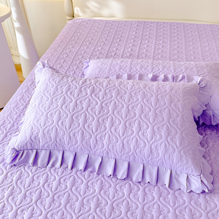 91家纺网 家纺一手货源 找家纺 后庭寝室 2025新款法式公主风亲肤床盖四件套-满天星系列 满天星-浅紫