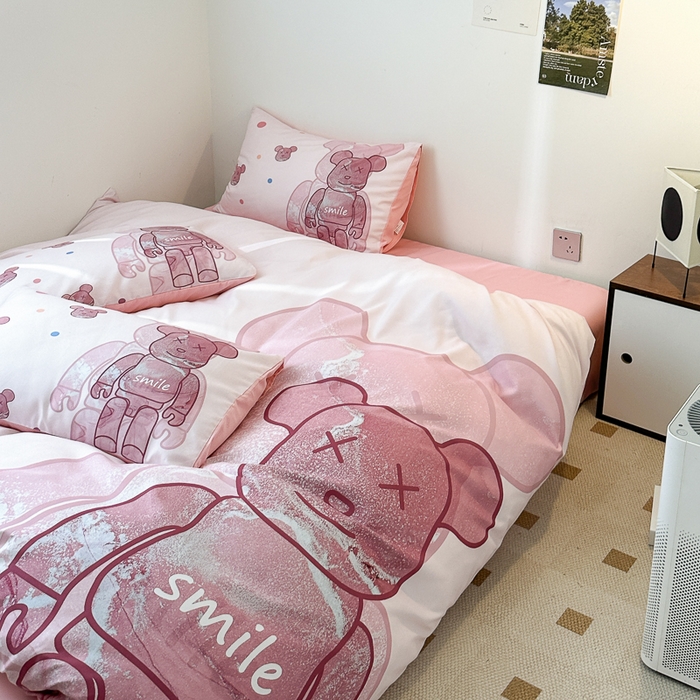 91家纺网 家纺一手货源 找家纺 摩卡（乐趣） 2025新款现代简约网红款四季棉四件套 流沙