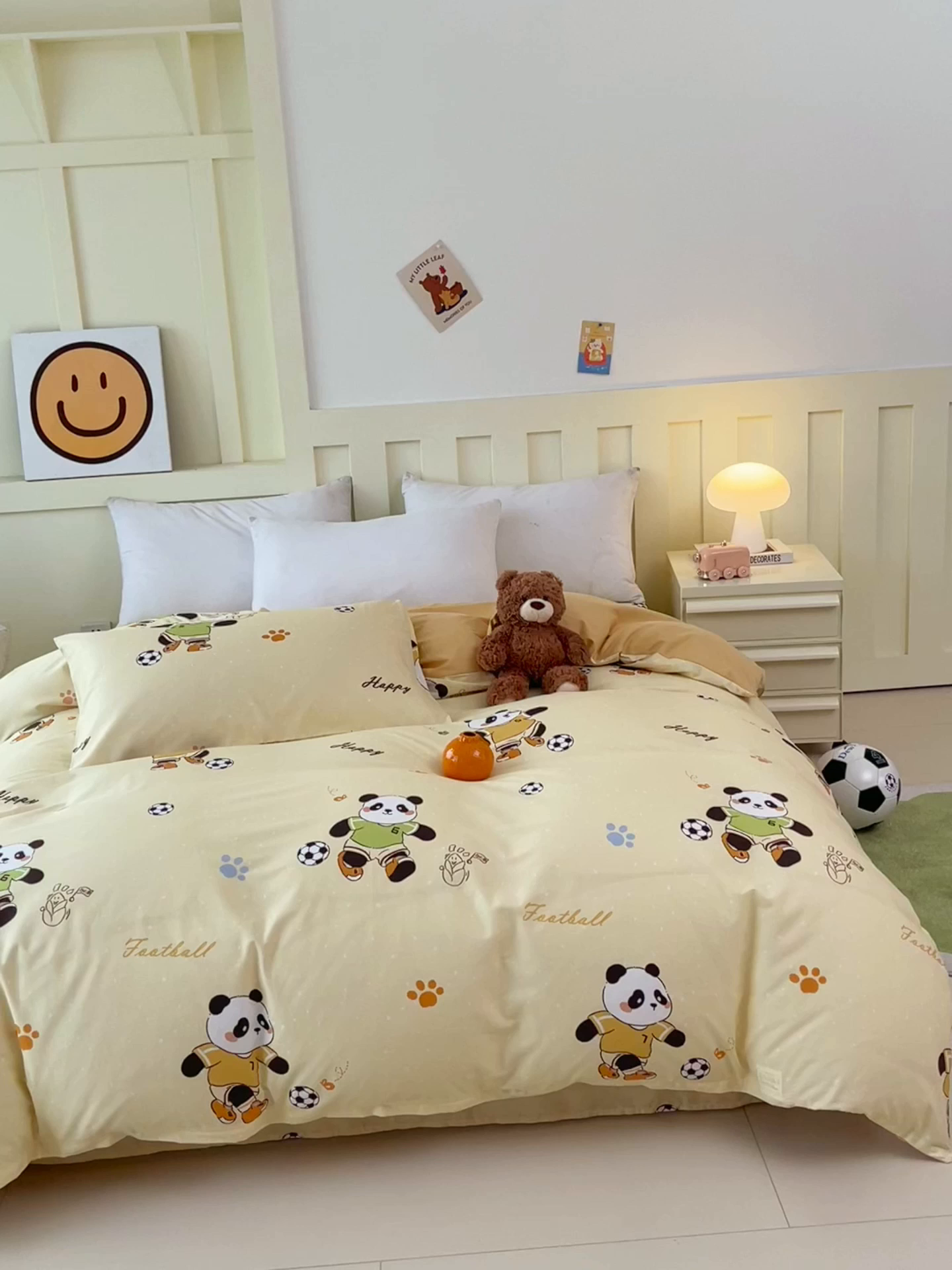 91家纺网 家纺一手货源 找家纺 金鑫汇家纺 2025新款A类全棉纯棉印花大床图单被套 被套单件 足球争霸赛-黄