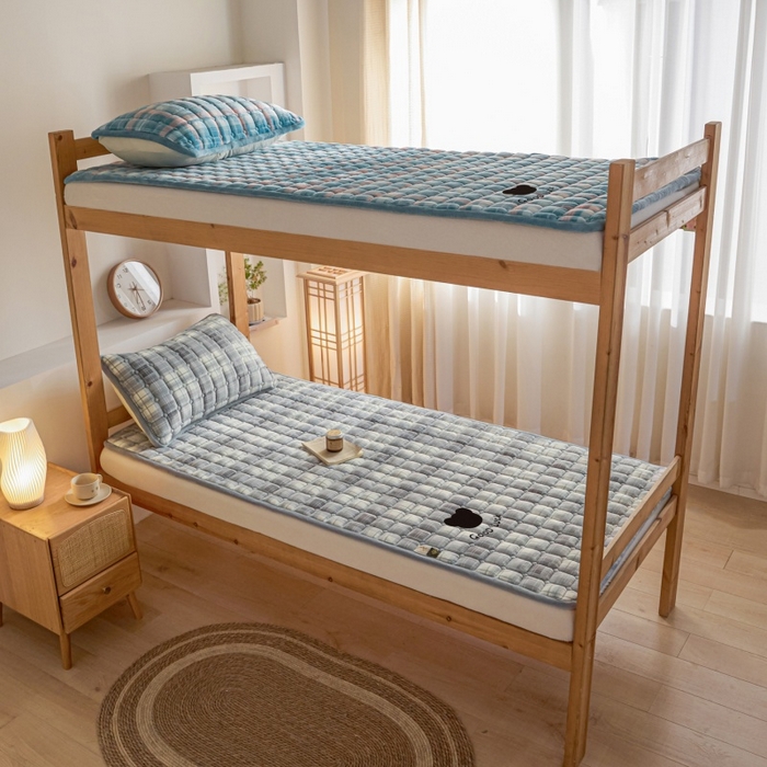 爱屋及屋 2025新款无印风牛奶绒床护垫-学生床 牛奶绒- 光年灰