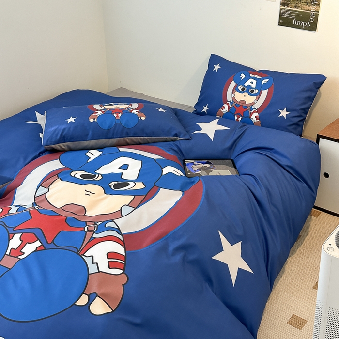 91家纺网 家纺一手货源 找家纺 摩卡（乐趣） 2025新款现代简约网红款四季棉四件套 萌熊队长