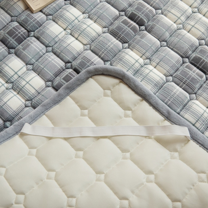 91家纺网 家纺一手货源 找家纺 爱屋及屋 2025新款无印风牛奶绒床护垫-学生床 牛奶绒- 光年灰